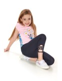 Girls\' 3/4 black leggings NDZ8429 - Online store - Boutique